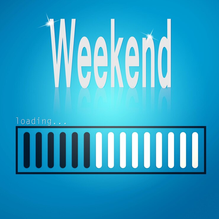 Photo weekend blue loading bar