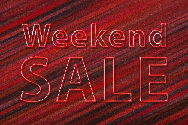 Weekend Sale banner, seizoensuitverkoop, rode achtergrond