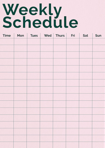 weekly schedule planner template design