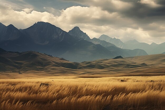 Foto weelderig berglandschap generate ai