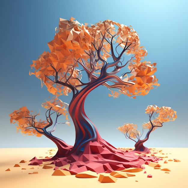 Weergave van 3D-abstracte boom