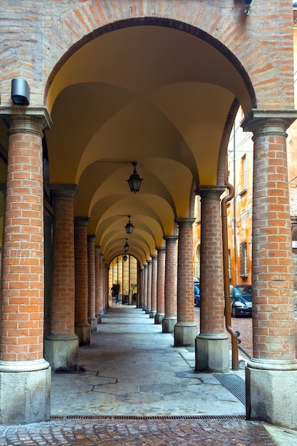 Weergave van bekende bogen van Bologna, Italië