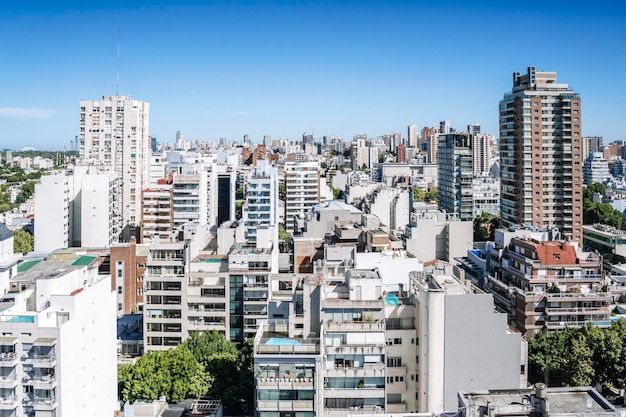 Weergave van Buenos Aires van boven Cityscape architectuur huizen en daken van gebieden van Buenos Aires, Argentinië