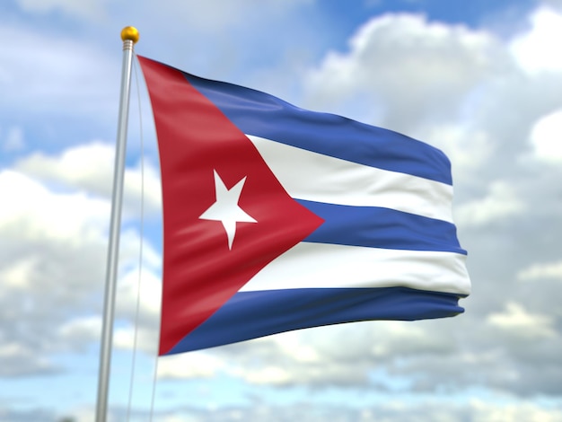 Weergave van Cuba vlag in de wind