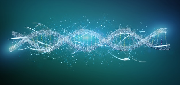Weergave van een 3d render geïsoleerd DNA