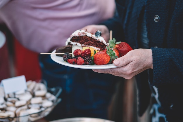 Weergave van zoete desserts op een feest