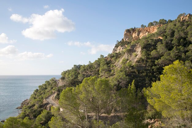 Weg bij Es Cubells Cove, Ibiza, Spanje