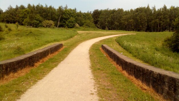 Foto weg die door het landschap loopt