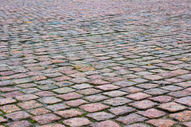 Wegdekking van graniet. bouwruimte. detailopname