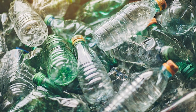weggegooide plastic flessen die milieuvervuiling en afval symboliseren