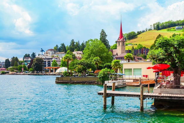 Weggis town on Lake Lucerne