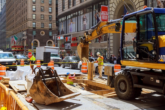 Wegwerkzaamheden in Manhattan, New York City Road Construction