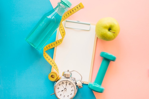 Weight loss composition with clipboard and bottle