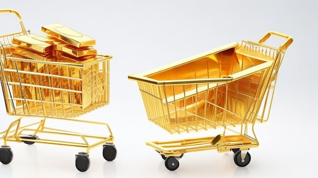 The weight of shiny gold bars is the concept of billionaire wealth in business success