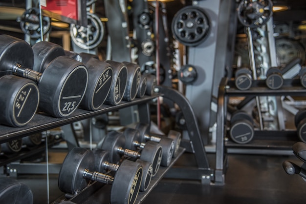 Weights room in a gym