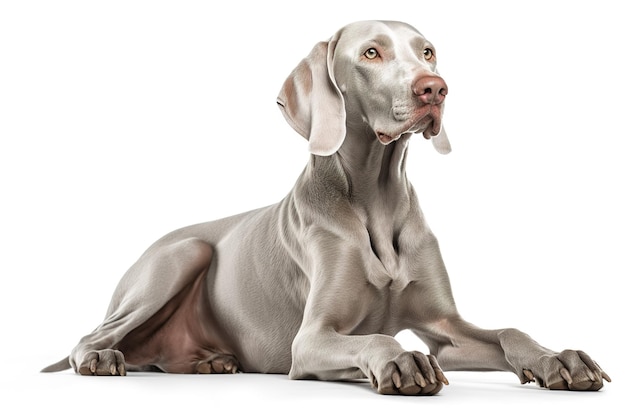 Weimaraner isolated on white background Generated by AI