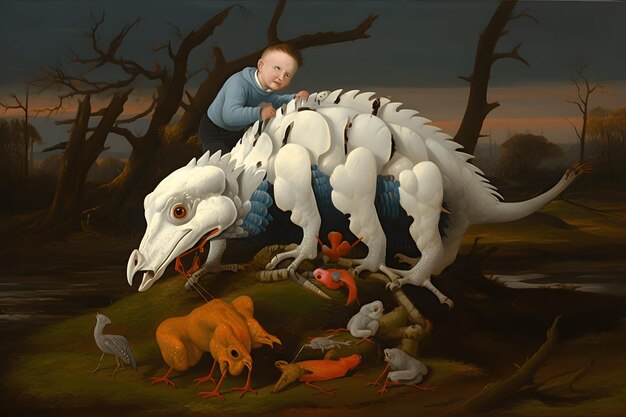 weird animal surrealism painting