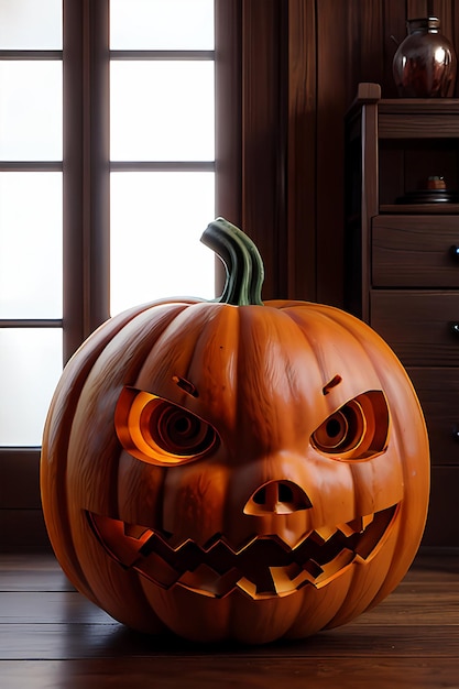 weird halloween pumpkin in 3d