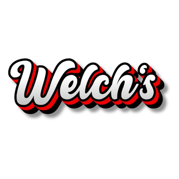 Welchs Text 3D Silver Red Black White Background Photo JPG