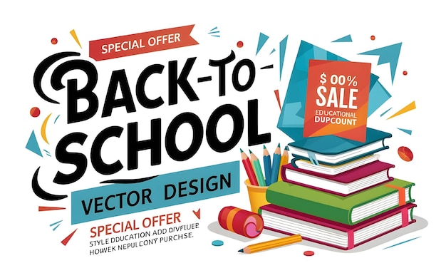 Welcome Back to school banner or background doodle back backpack Colorful educational toys kid