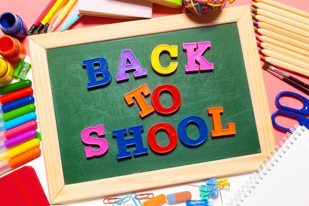 Welcome Back To School Banner; School Supplies