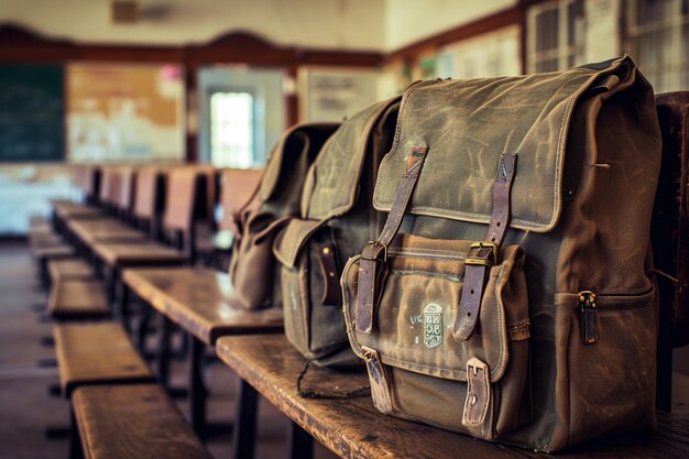 Foto benvenuti di nuovo a scuola con l'attrezzatura