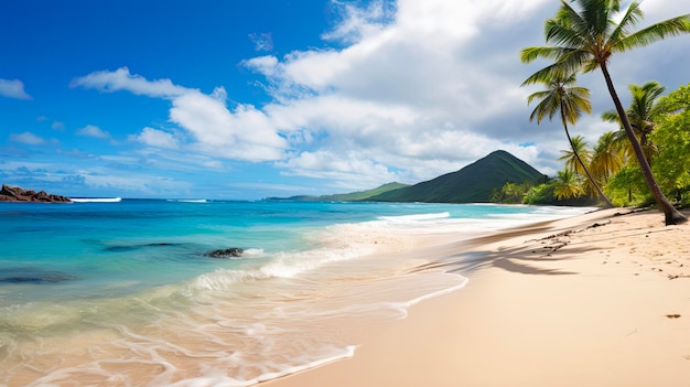 Welcome to Hawaii with Beautiful Ocean and Sand Beach Background