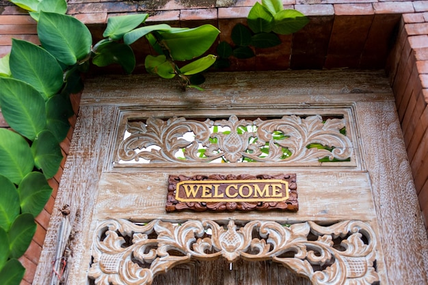 Photo welcome sign on the door bali