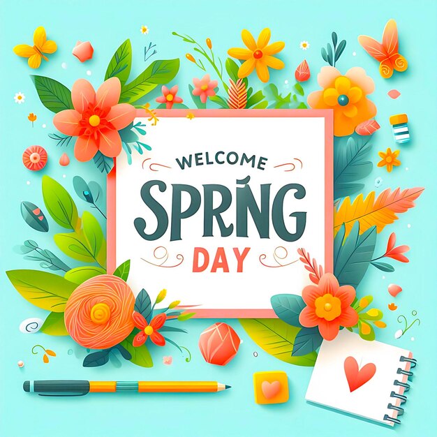 welcome spring lettering creative inscription