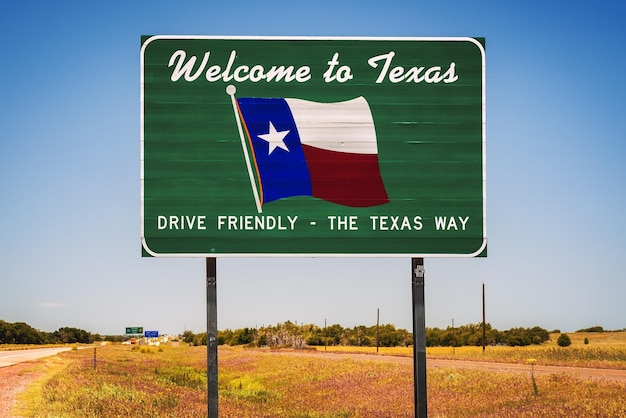 Photo welcome to texas state sign