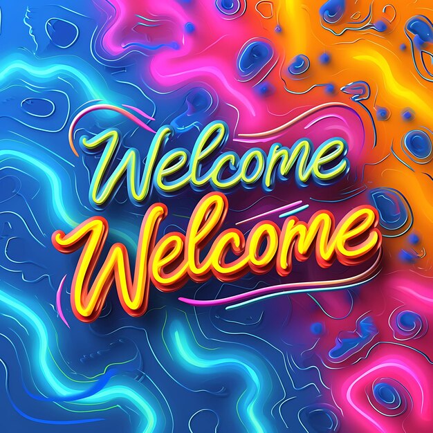 Welcome Text With Animated Effect Friendly Style and Handwri Creative Decor Live Stream Background