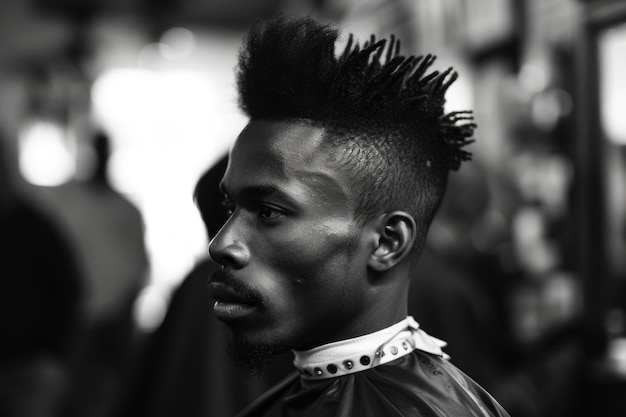 Photo welcoming black man barbershop generate ai