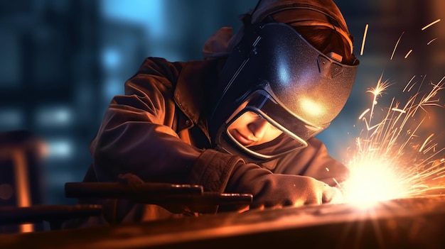 a welder is doing welding work