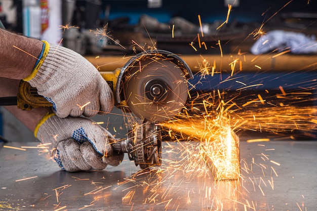 Welder working at the factory