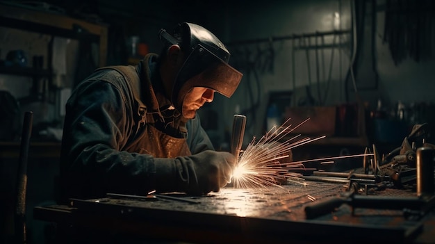 Welder working in the factorygenerative ai