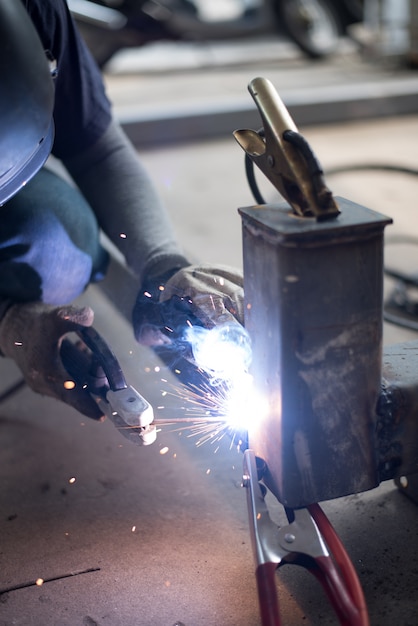 Welding by worker 