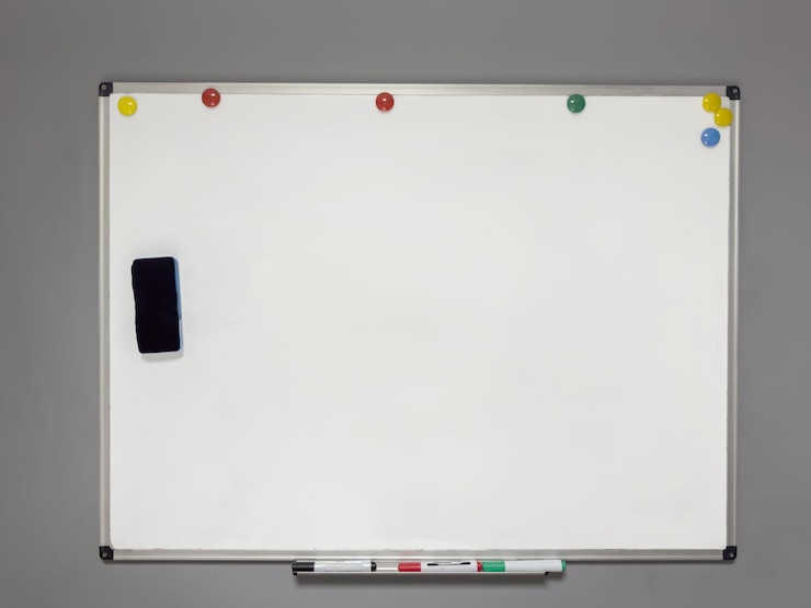 Well lit flipchart white board conference room