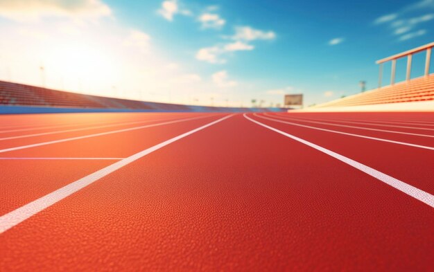 Well maintained track with a smooth surface awaiting athletes