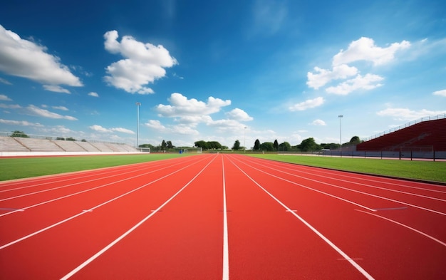 Well maintained track with a smooth surface awaiting athletes