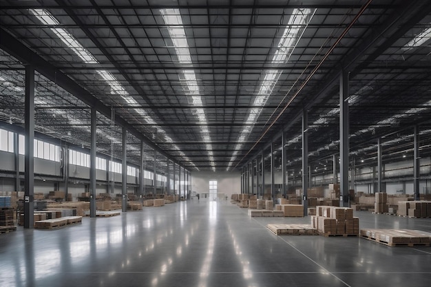 Welllit logistics hub with high ceilings ai generated