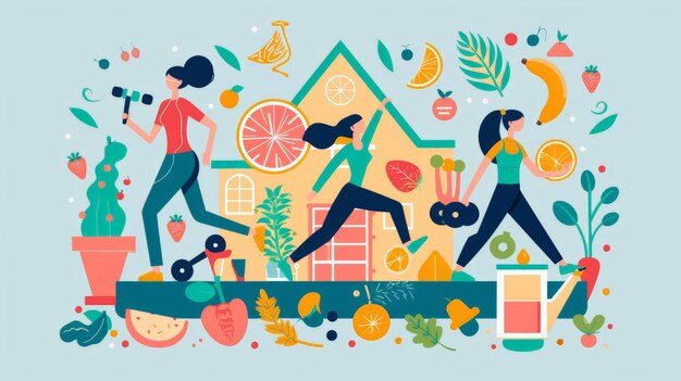 Photo wellness and fitness illustration