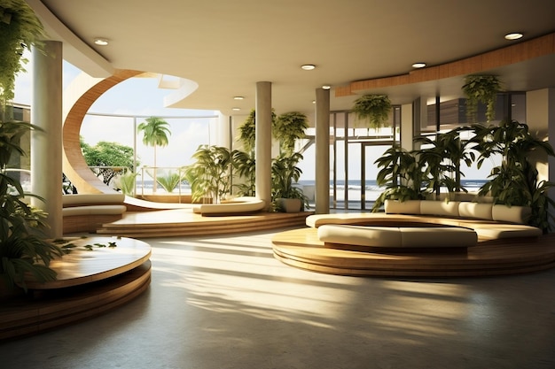 Wellness Oasis Reception Area of a Wellness Center Generative By Ai