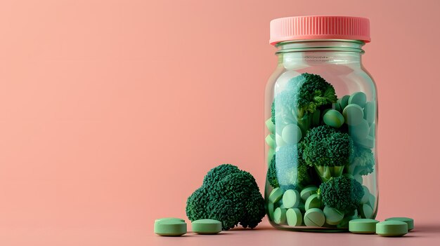 Wellness palette verse broccoli kruidengeneesmiddelen en holistische voeding