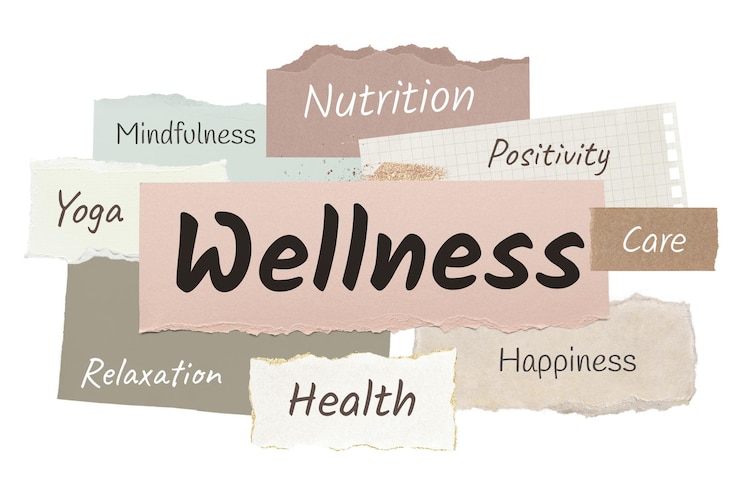 Foto wellness png woord sticker typografie gescheurde papier transparante achtergrond