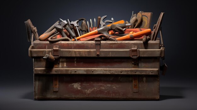 wellworn toolbox filled with various tools