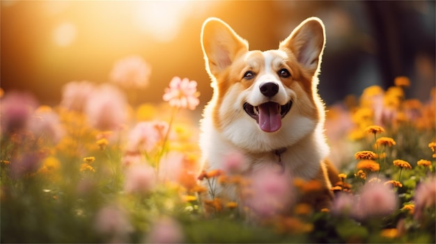 Premium AI Image | Welsh Corgi Pembroke in the meadow