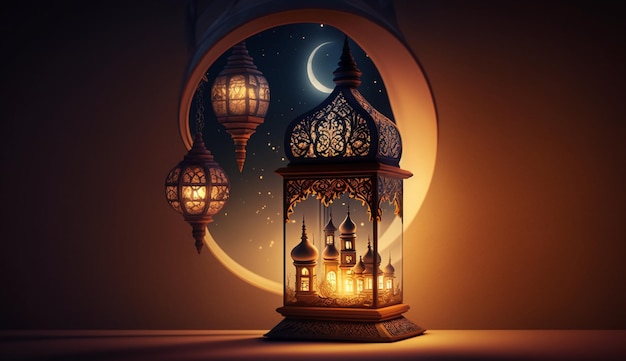 Wens je geliefden ramadan mubarak beeld Ai gegenereerde kunst