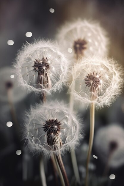 Wensen fluisteren Delicate Dandelion Bloemen Generatieve AI