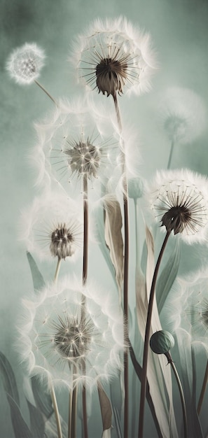 Wensen fluisteren Delicate Dandelion Bloemen Generatieve AI