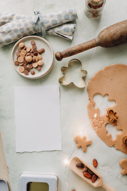 Foto wenskaartmodel, koekjesrecept mocap, peperkoek achtergrondkaart mocap